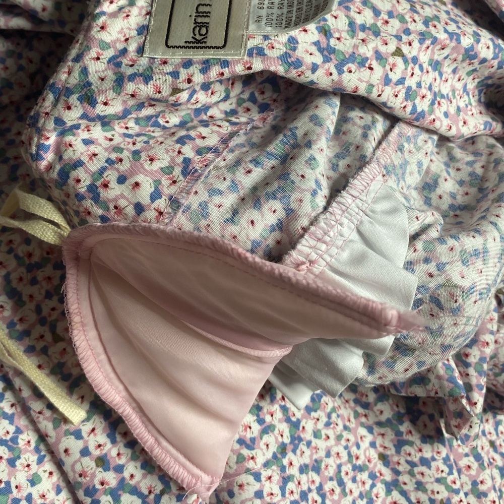 NWT Karin Stevens 90s Floral Maxi Dress 14 Gunne Sax Style Dusty Rose&Periwinkle - Picture 15 of 16